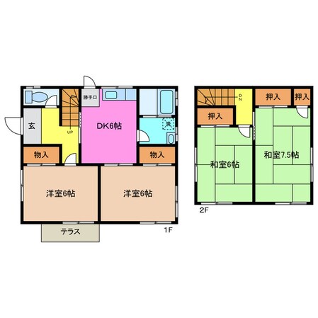 川島町貸家の物件間取画像